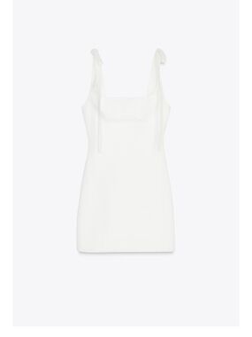Zara White Tie-Shoulder Mini Dress size xs